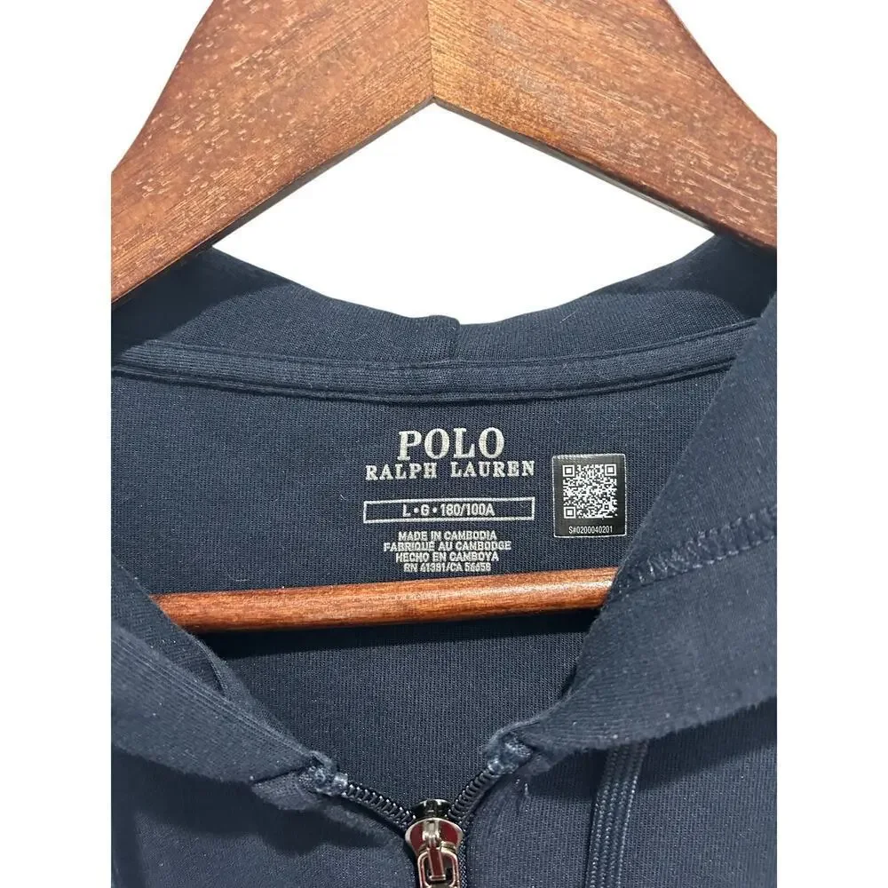 POLO Ralph Lauren Men’s Navy Full Zip Hoodie Size L Preppy Outerwear